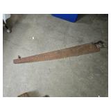 Antique Hand Saw with Wooden Handle, Just Under 5 Feet Long