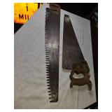 Set of 2 Vintage Hand Saws with Decorative Handles