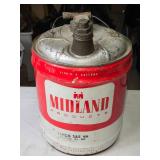 Vintage 5 Gallon MIDLAND Products Oil Can