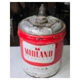 Vintage 5 Gallon MIDLAND Products Oil Can