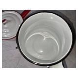 Vintage Enamel Cookware - Teapot and Two Saucepans