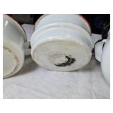 Vintage Enamel Cookware - Teapot and Two Saucepans