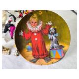 Collection of Vintage Clown Figures and Decoratives Including Plate