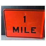Used Reflective Metal Road Sign - 1 Mile