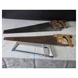 Set of 2 Vintage Hand Saws and 1 Hacksaw