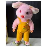 Vintage Bunny Skates Plush Toy with Roller Skates and Original Box