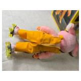 Vintage Bunny Skates Plush Toy with Roller Skates and Original Box