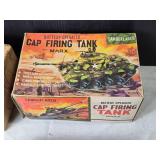 Vintage Marx Battery Operated Cap Firing Tank with Original Box