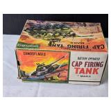Vintage Marx Battery Operated Cap Firing Tank with Original Box