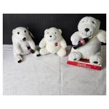 Collection of 3 Coca-Cola Plush Polar Bears