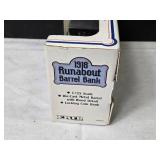 Ertl 1918 Runabout Barrel Bank - Die-Cast Metal with Wood Detail