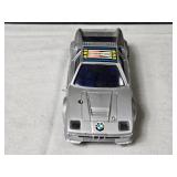 Vintage BMW Race Car Toy - Silver with Colors #28 - Plastic