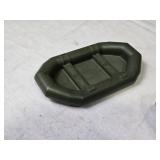 Lot of Vintage Toy Vehicles - Pickup Truck, Red Tractor, Trailer, and Inflatable Boat