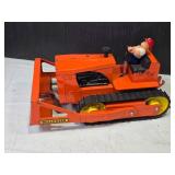 Vintage Toy Bulldozer with Figure and Rubber Tracks by Nylint