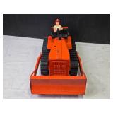 Vintage Toy Bulldozer with Figure and Rubber Tracks by Nylint