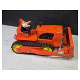 Vintage Toy Bulldozer with Figure and Rubber Tracks by Nylint