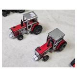 Collection of 5 Small Toy Tractors and Farm Equipment