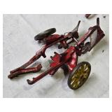 Vintage Red Toy Farm Equipment Collection - 5 Pieces