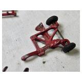 Vintage Red Toy Farm Equipment Collection - 5 Pieces