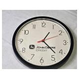 John Deere Credit Wall Clock with Black Frame - 11.5 inches