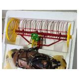 Foxfire Farm Cold Cast Porcelain Team and Driver with John Deere Sulky Rake