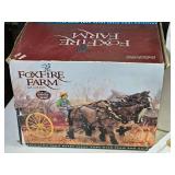 Foxfire Farm Cold Cast Porcelain Team and Driver with John Deere Sulky Rake
