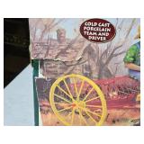 Foxfire Farm Cold Cast Porcelain Team and Driver with John Deere Sulky Rake