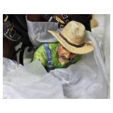 Foxfire Farm Cold Cast Porcelain Team and Driver with John Deere Sulky Rake