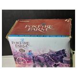 Foxfire Farm Cold Cast Porcelain Team and Driver with John Deere Sulky Rake