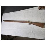 Antique Toy Cap Gun Parris Musket with Wooden Stock and Metal Lock