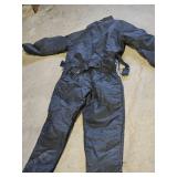 Vintage Sno Jet Polarwear Ski Suit with Blue and White Stripes, Size Unknown