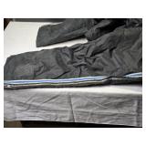 Vintage Sno Jet Polarwear Ski Suit with Blue and White Stripes, Size Unknown