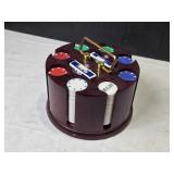 Poker Chip Set with Holder - Includes Betting Chips and Dealer Button and 2 Decks of Cards