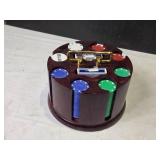 Poker Chip Set with Holder - Includes Betting Chips and Dealer Button and 2 Decks of Cards