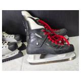 2 Pair of Hockey Ice Skates: Tuke and Tour with Red Laces - Sizes 10 and 12
