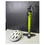 Bell Air Attack Bicycle Pump with Gold Cross Helmet (Medium)