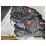 Set of 2  Baseball Gloves One Right Hand, One Left Hand and 3 Balls (2 Baseballs and 1 Softball)