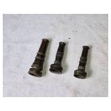 Set of 3 Vintage Metal Nozzles for Hose or Sprinkler Systems