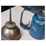 Mixed Lot of Garden and Hand Tools Including Oil Can, Crowbar, Trimmer Line and More