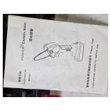 Small Electric Chain Saw with Two Batteries and Instruction Manual