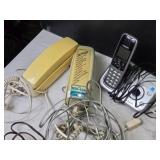 Collection of 6 Vintage Telephones with Various Accessories