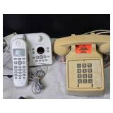 Collection of 6 Vintage Telephones with Various Accessories