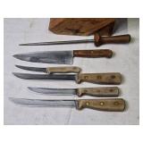 Vintage Chicago Cutlery Knife Set with Block Holder