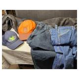 Lot of 2 Hats and 2 Pairs of Jeans - Big Ben and Wrangler Sizes 36x32 & 44x32