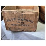 Vintage Wooden Barrel and Bartlett Pears Crate Set