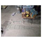 Decorative Rustic Table with Birdhouse, Garden Items and Pumpkins