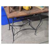 Decorative Rustic Table with Birdhouse, Garden Items and Pumpkins