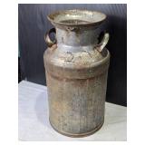 Vintage Galvanized Milk Can with Handle - 19" Tall