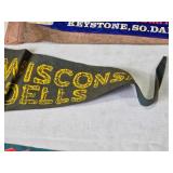 Set of 4 Vintage Souvenir Pennants from Rochester, Wiscon Dells, and Mount Rushmore