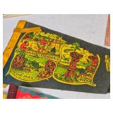Set of 4 Vintage Souvenir Pennants from Rochester, Wiscon Dells, and Mount Rushmore